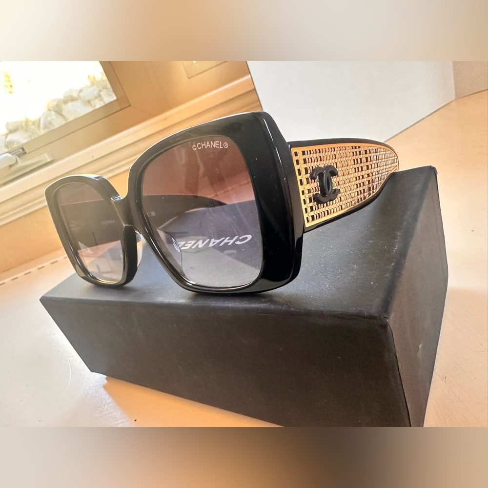 CC Women's Sunglasses in Black and Gold